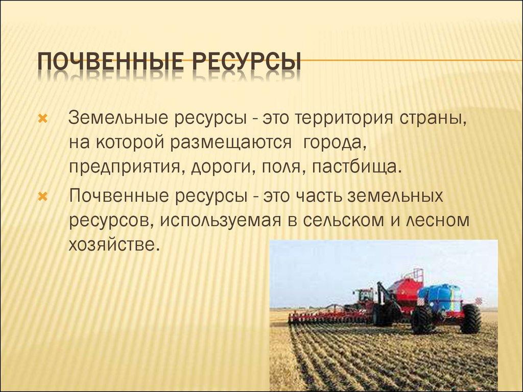 Почвенные ресурсы