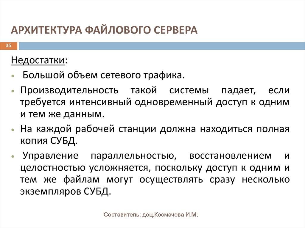 АРХИТЕКТУРА ФАЙЛОВОГО СЕРВЕРА