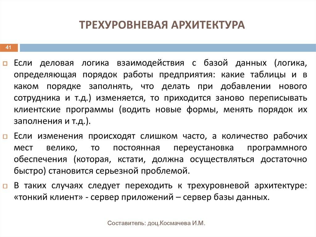 ТРЕХУРОВНЕВАЯ АРХИТЕКТУРА