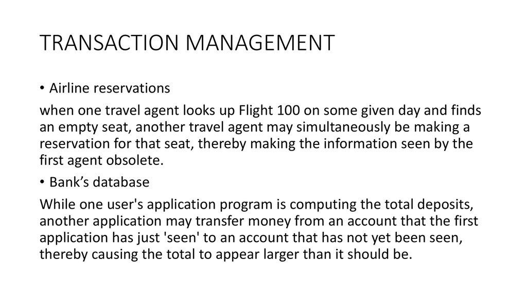 TRANSACTION MANAGEMENT