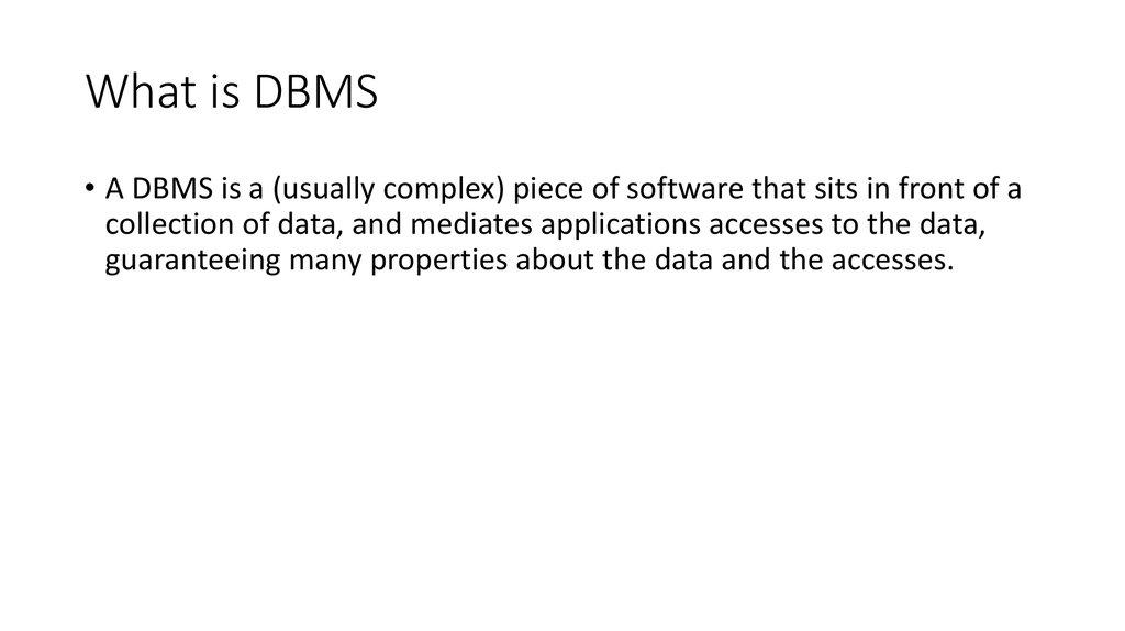 What is DBMS