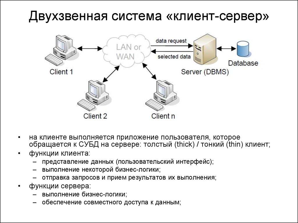 Двухзвенная система «клиент-сервер»
