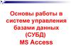 Основы работы в системе управления базами данных (СУБД) MS Access
