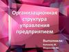 Организационная структура управления предприятием