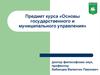 Основы государственного и муниципального управления