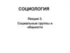 Социальные группы и общности