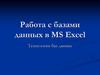 Работа с базами данных в MS Excel. (Лекция 2)
