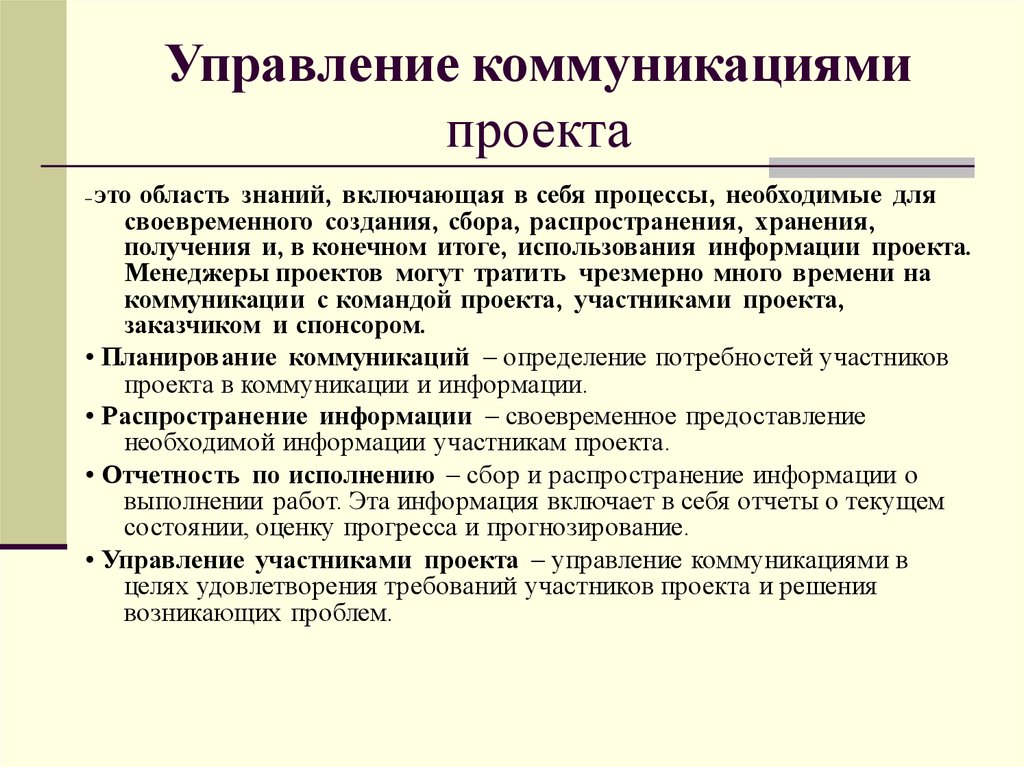 Управление коммуникациями проекта