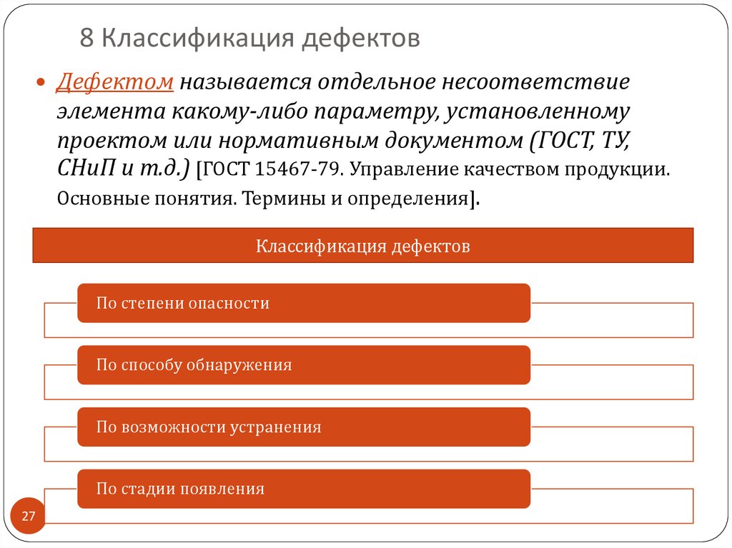 8 Классификация дефектов