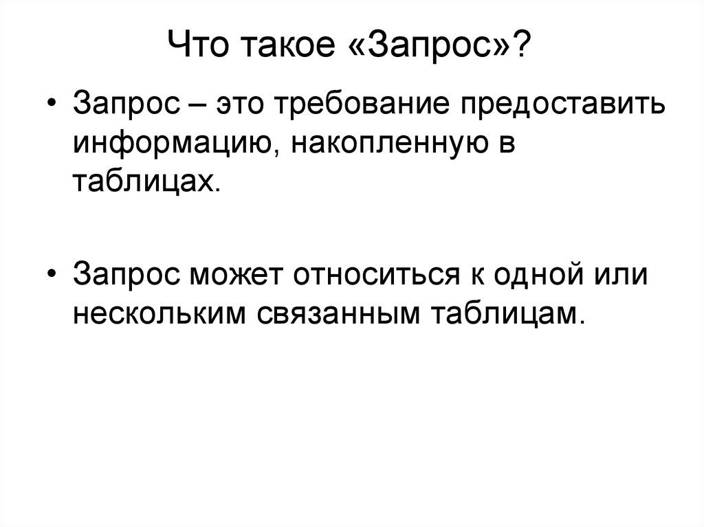 Что такое «Запрос»?
