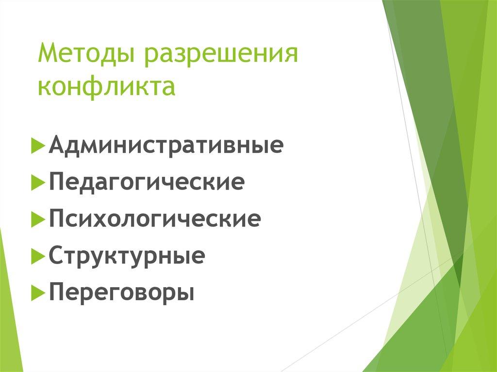 Методы разрешения конфликта