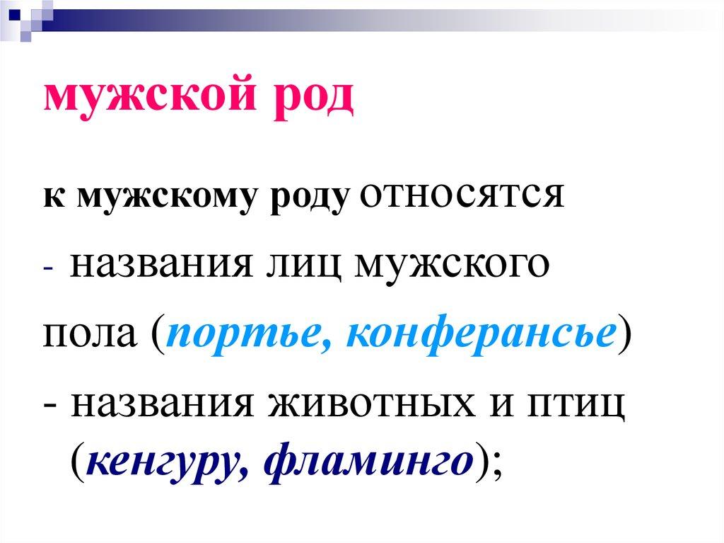 мужской род