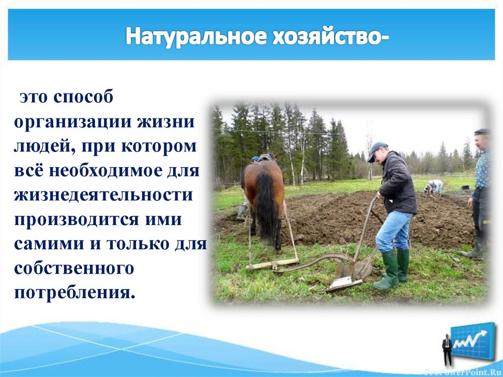 это способ организации жизни людей, при котором всё необходимое для жизнедеятельности производится ими самими и только для