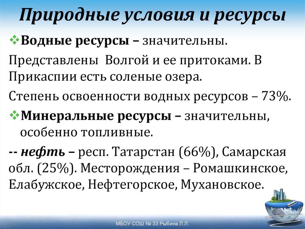 Природные условия и ресурсы