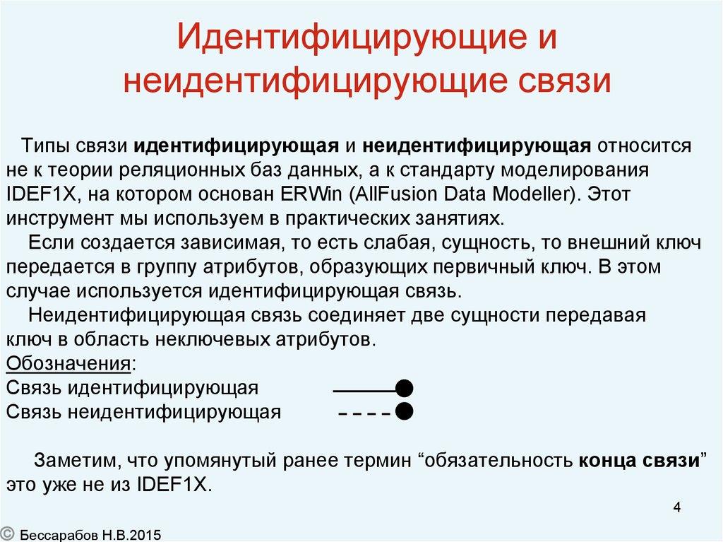 Идентифицирующие и неидентифицирующие связи
