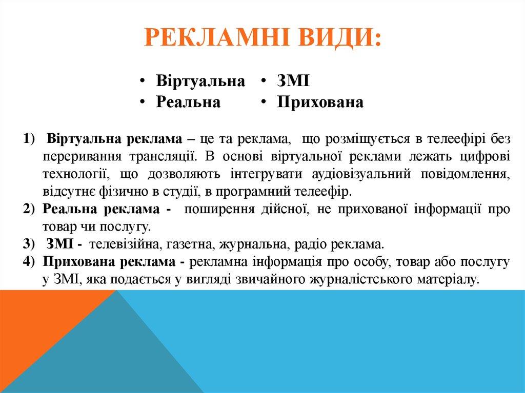 Рекламні Види: