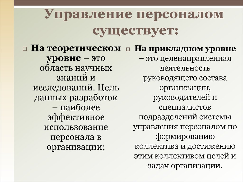 Управление персоналом существует: