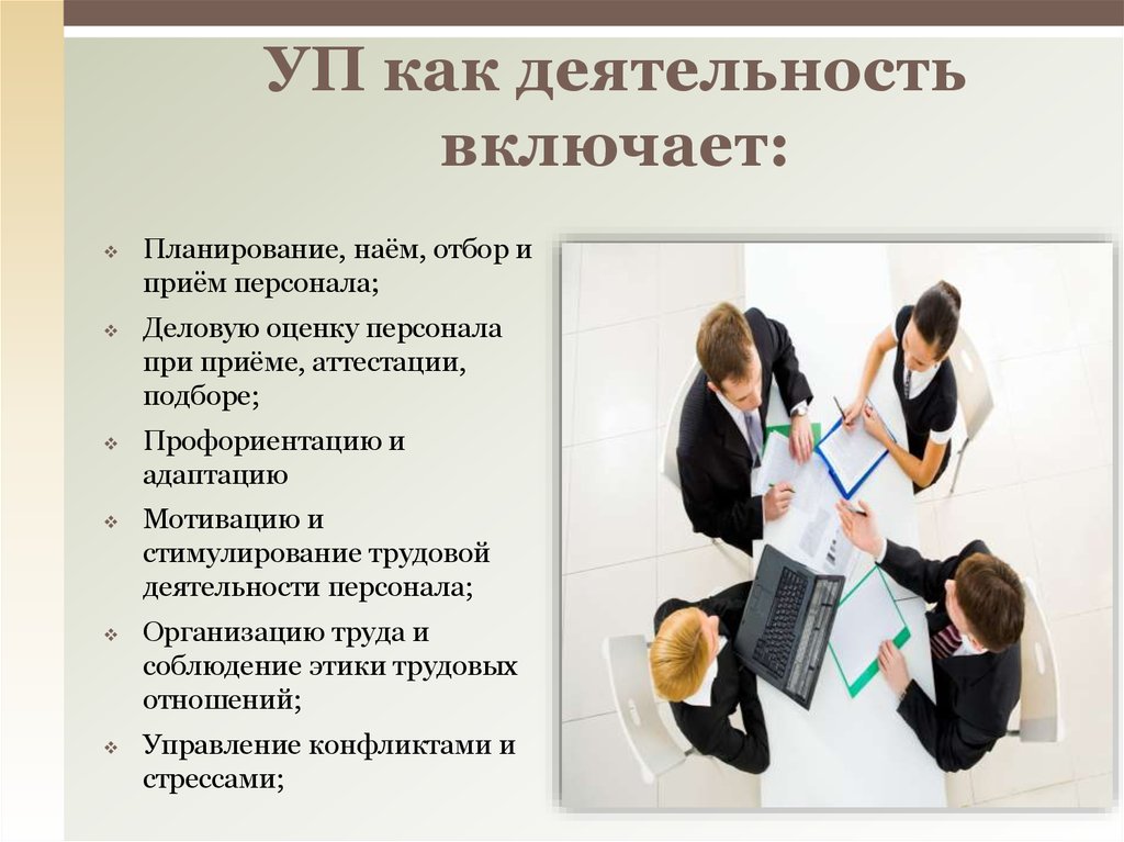 УП как деятельность включает: