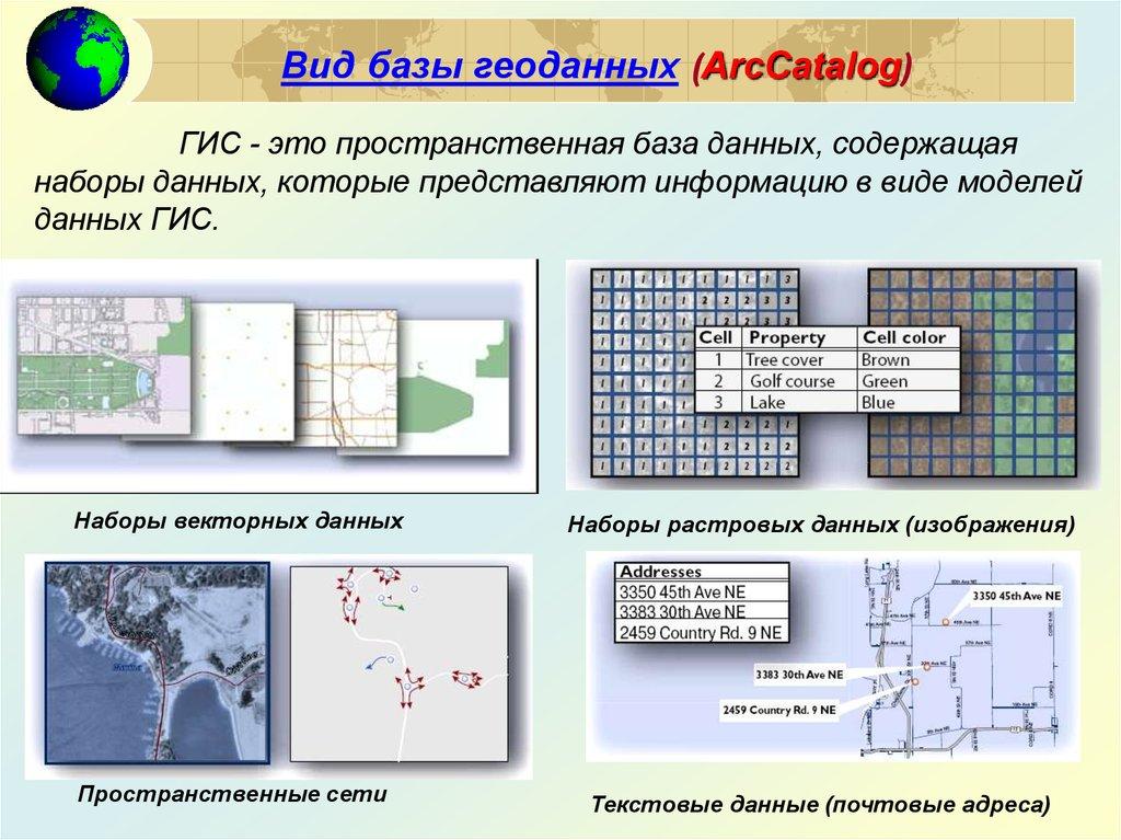 Вид базы геоданных (ArcCatalog)