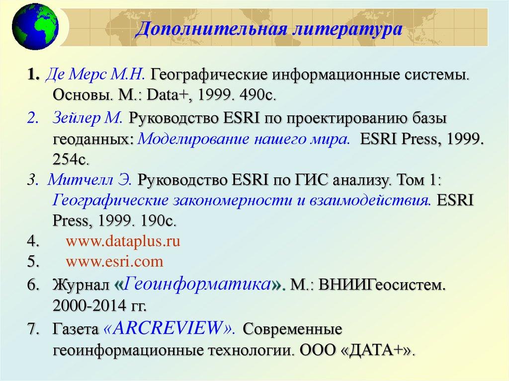 Дополнительная литература