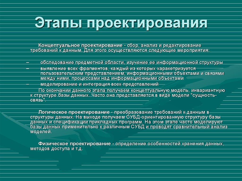 Этапы проектирования