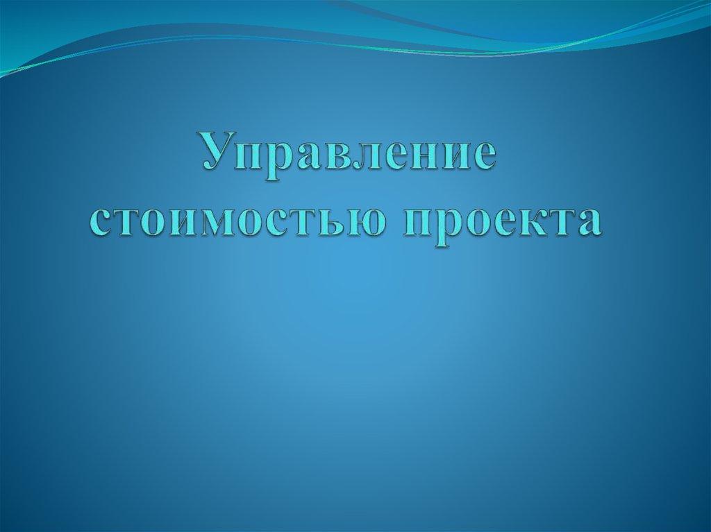Управление стоимостью проекта