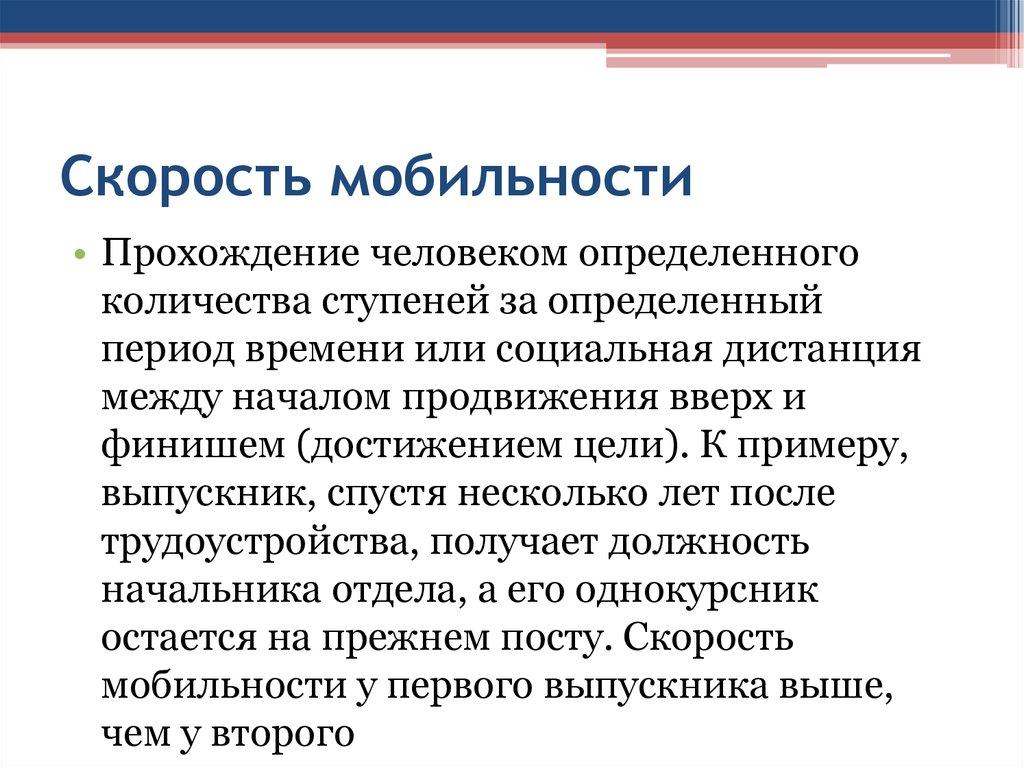 Скорость мобильности