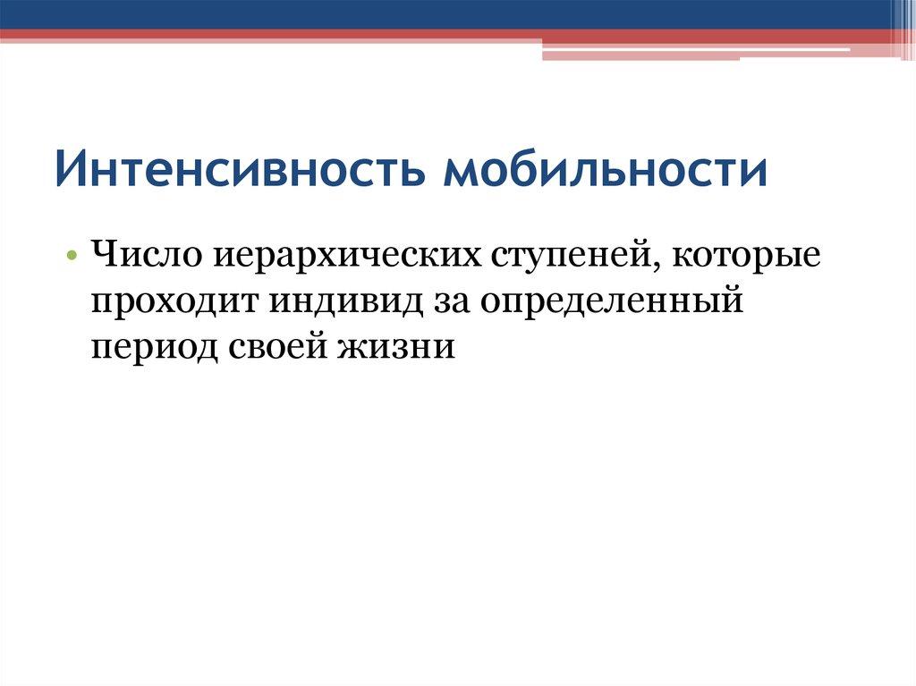 Интенсивность мобильности