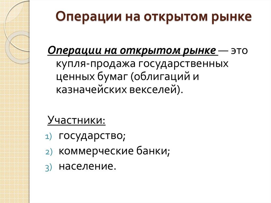 Операции на открытом рынке