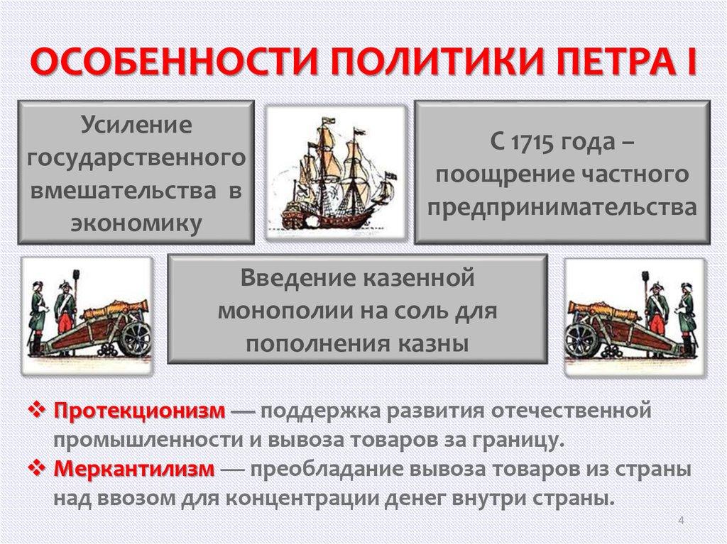 ОСОБЕННОСТИ ПОЛИТИКИ ПЕТРА I