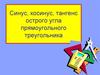Синус, косинус, тангенс острого угла прямоугольного треугольника