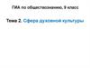 Сфера духовной культуры, вопросы кодификатора. (ГИА по обществознанию, 9 класс. Тема 2)