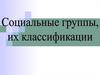 Социальные группы, их классификации
