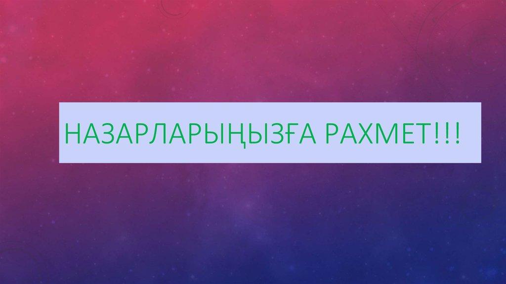 НАЗАРЛАРЫҢЫЗҒА РАХМЕТ!!!