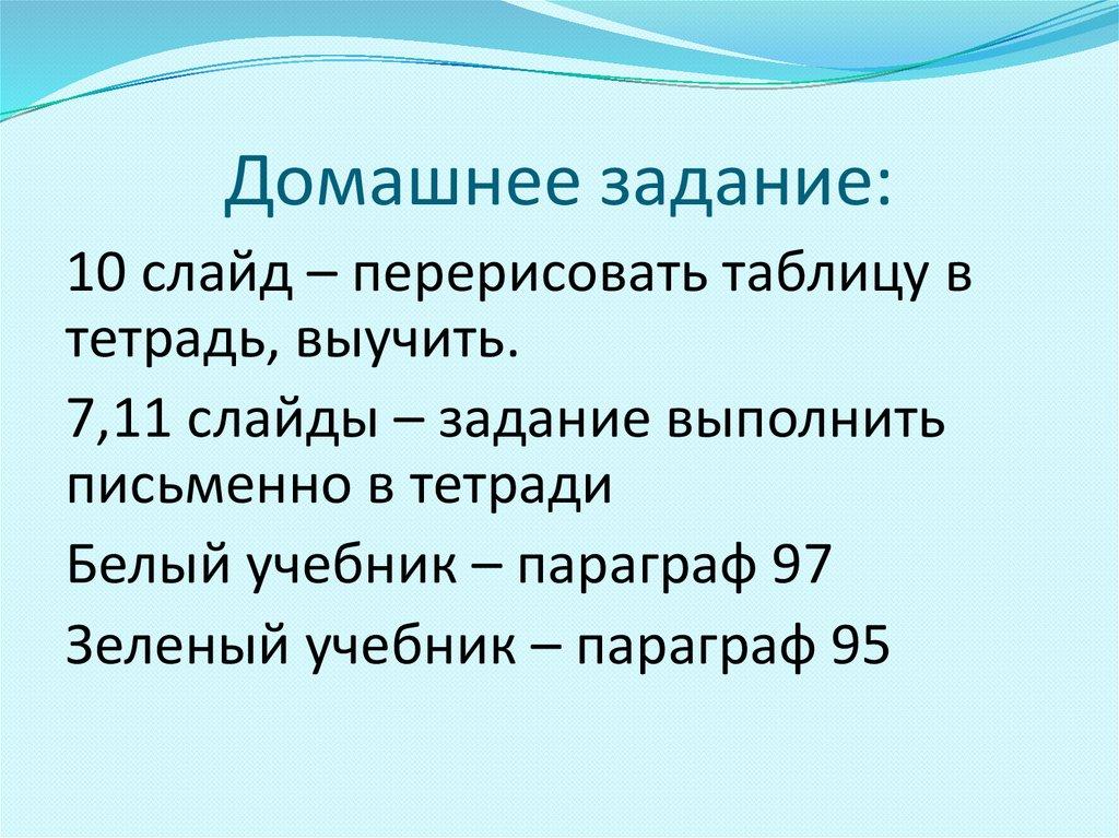 Домашнее задание: