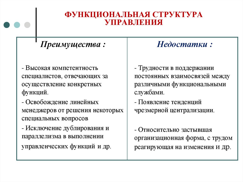 ФУНКЦИОНАЛЬНАЯ СТРУКТУРА УПРАВЛЕНИЯ