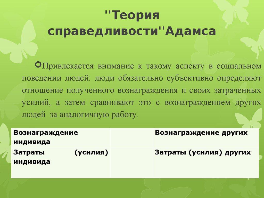 ''Теория справедливости''Адамса