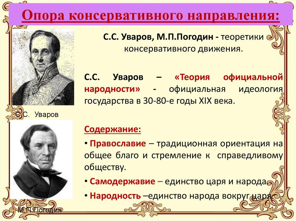 Опора консервативного направления: