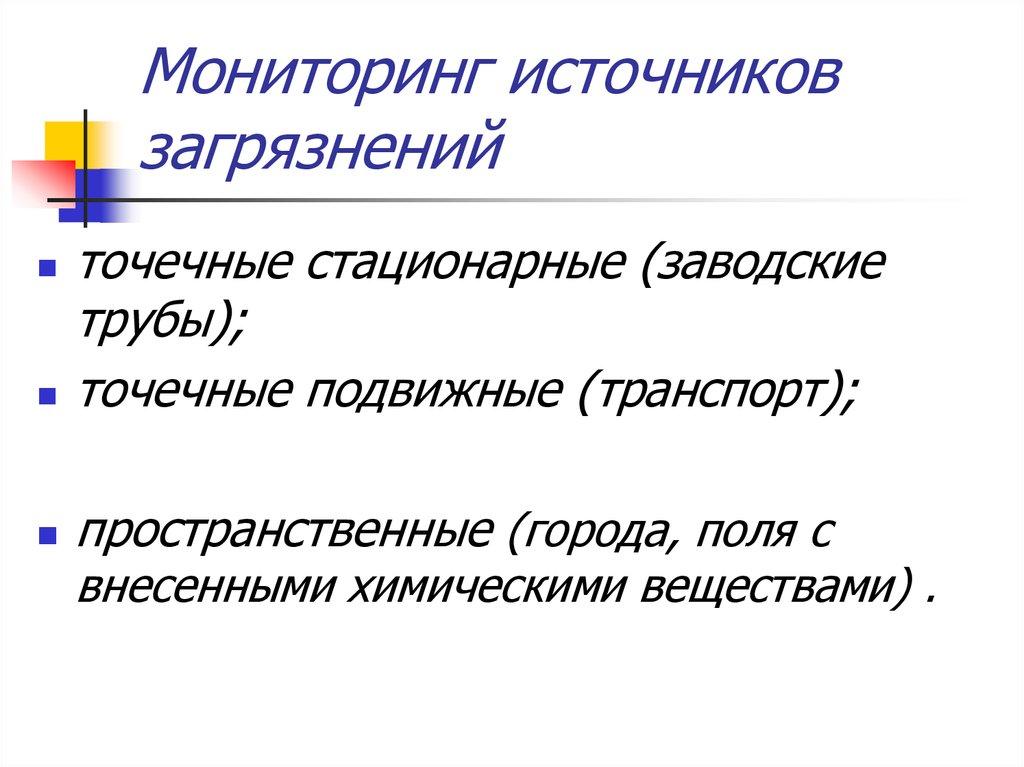 Мониторинг источников загрязнений