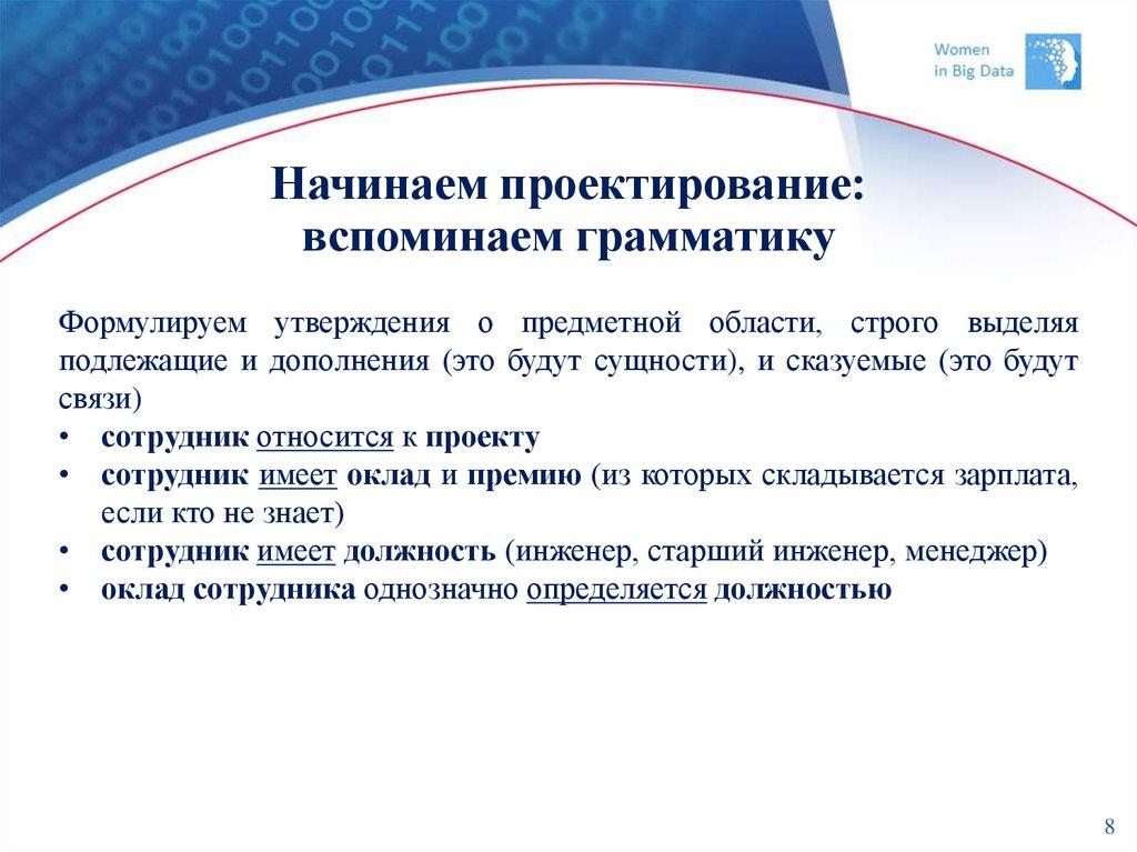 Начинаем проектирование: вспоминаем грамматику