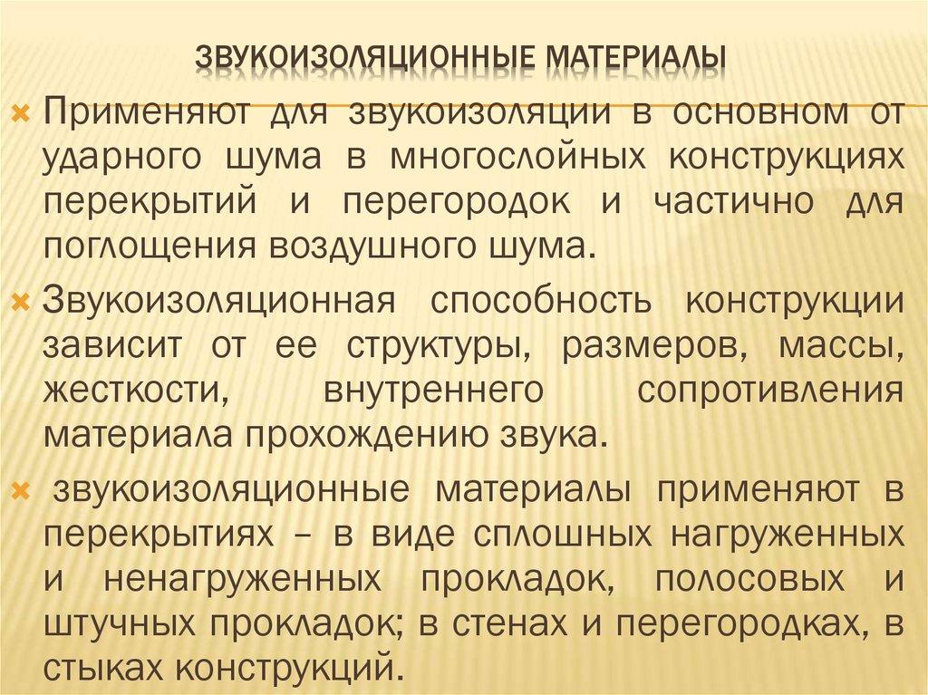 Звукоизоляционные материалы