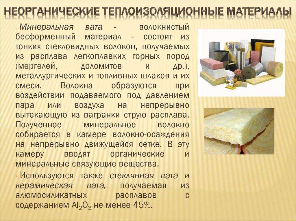 Неорганические теплоизоляционные материалы