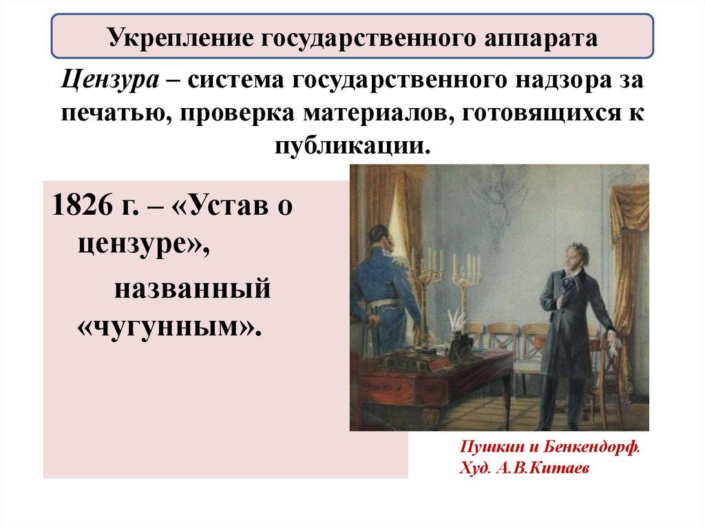 Цензура – система государственного надзора за печатью, проверка материалов, готовящихся к публикации.