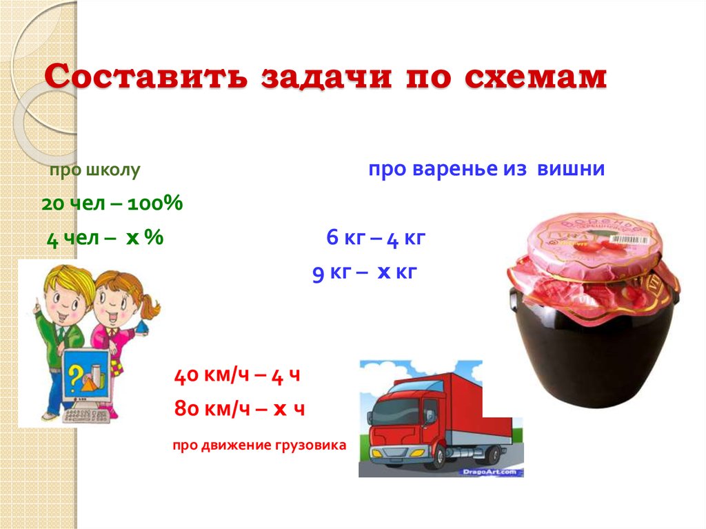 Составить задачи по схемам