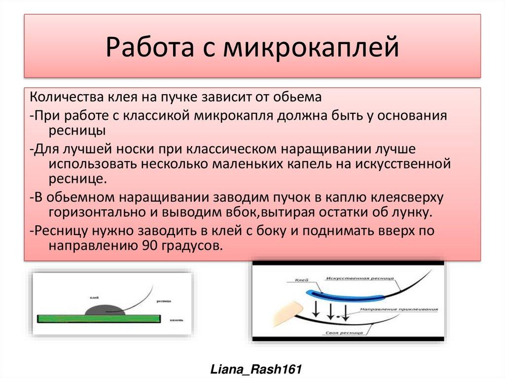 Работа с микрокаплей