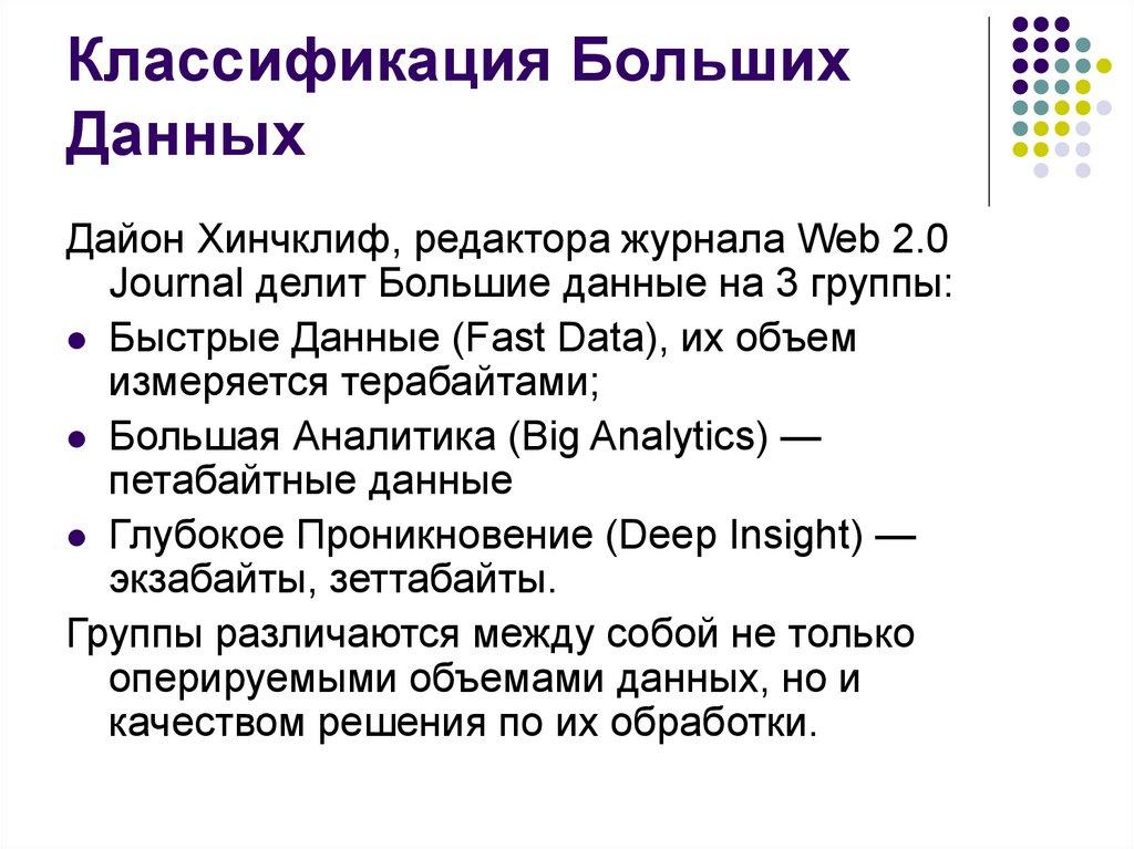Классификация Больших Данных