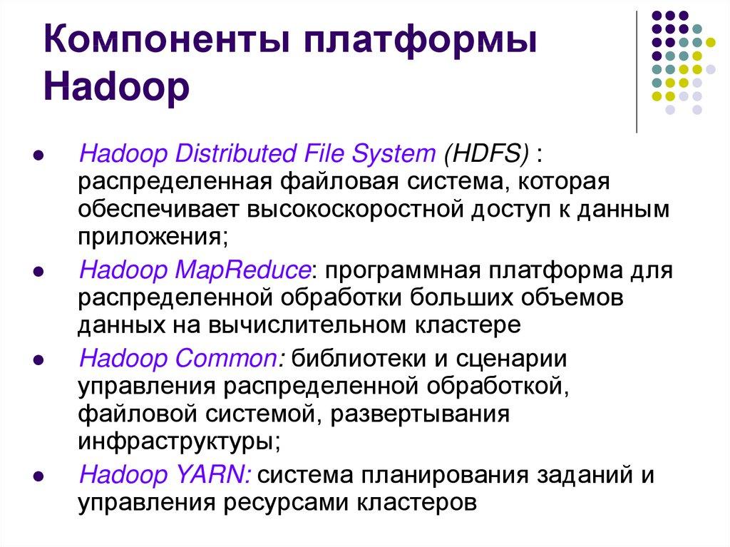 Компоненты платформы Hadoop