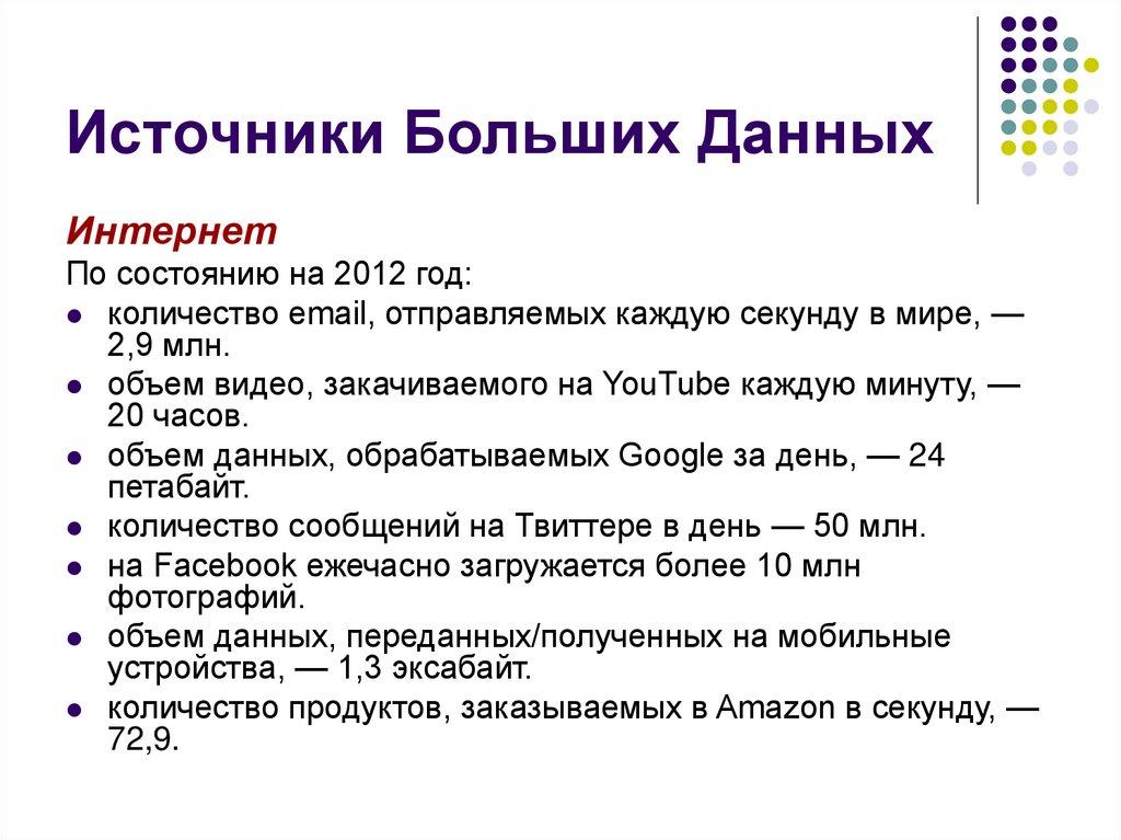 Источники Больших Данных