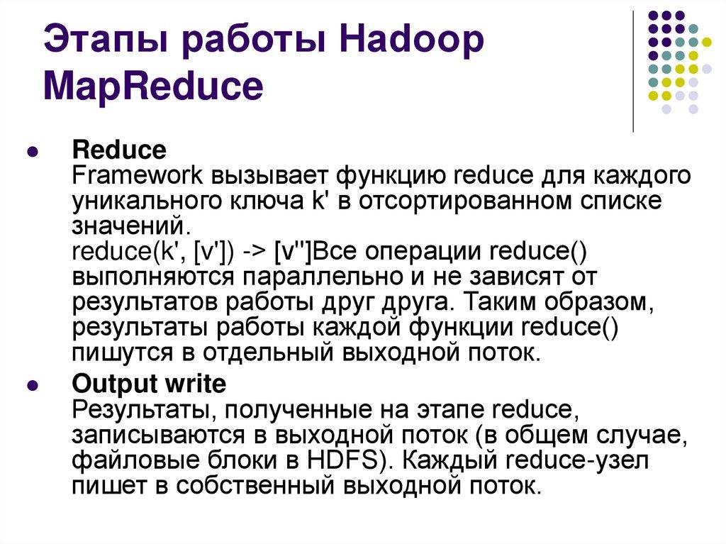 Этапы работы Hadoop MapReduce