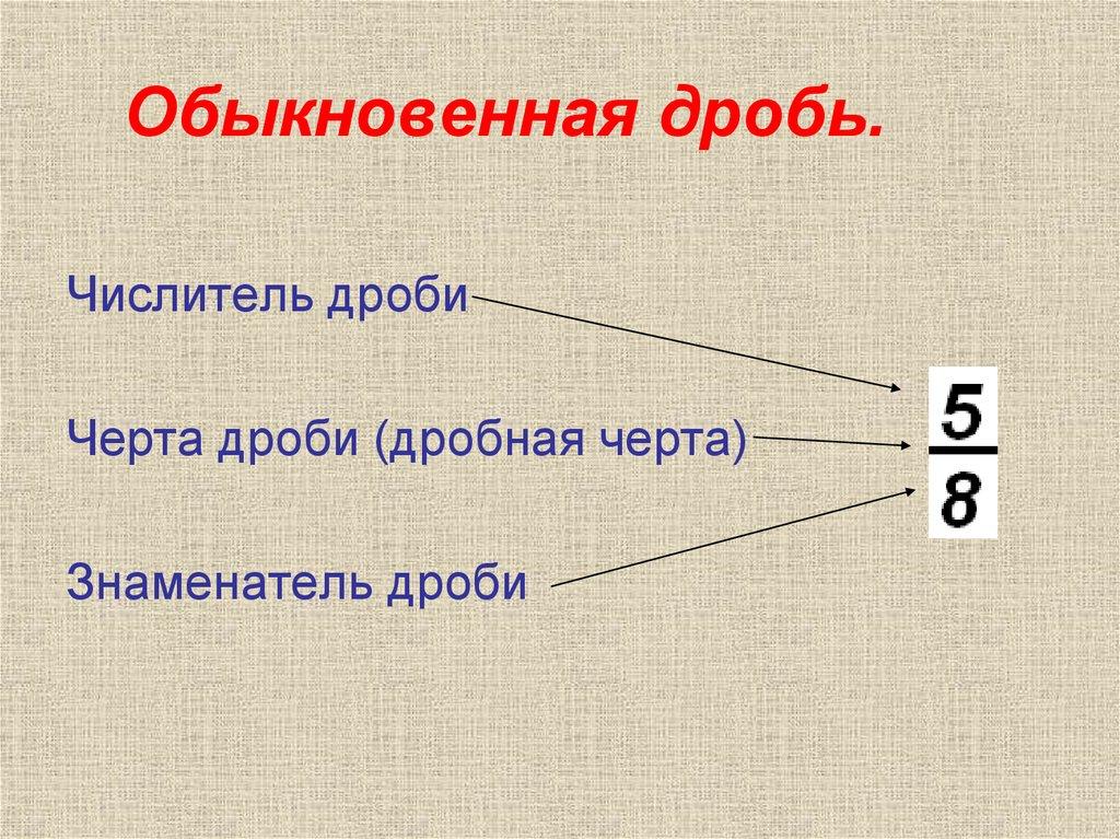 Обыкновенная дробь.